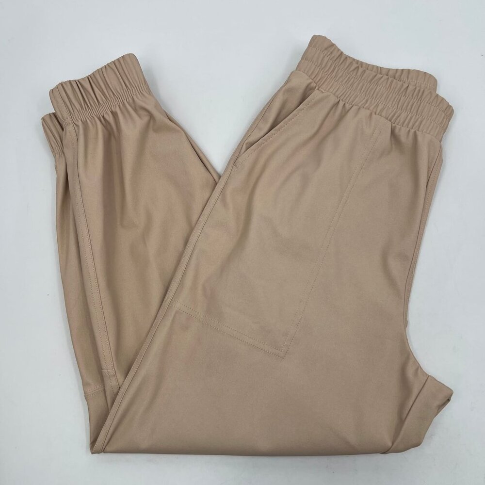 CALIA by Carrie Underwood Tan Pleather Joggers | Perfect for Any Season - Picture 6 of 7